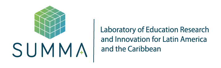 SUMMA logo showing, on the left hand-side, a green and blue cube above the blue writing SUMMA and on the right hand-side the blue writing Laboratory of Education Research and Innovation for Latin America and the Caribbean.